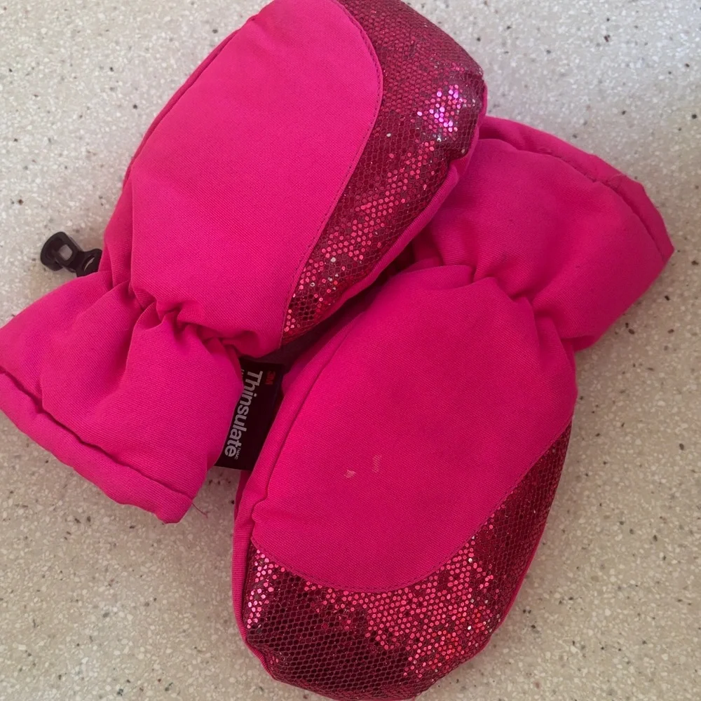 3M Thinsulate Sparkly Pink Kids Mittens
